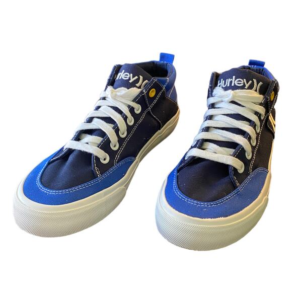 Hurley Roddy Skateboard 2 Tone Blue Mid Top Sneakers Size 5 - Picture 2 of 8